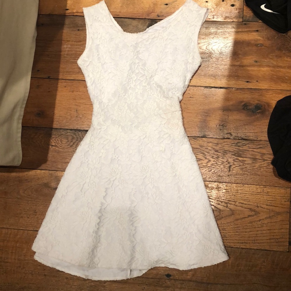 Summer white mini Floral dress